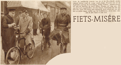 874709 Afbeelding van de jaarlijkse fietscontrole in de stad Utrecht, op verzoek van de Vereeniging Veilig Verkeer ...